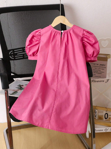 Young Woman's Commute Elegant Casual Korean Style Princess Dress With 3D Flower Embellishment