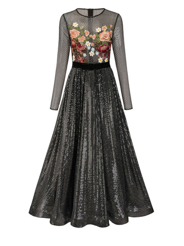 Yuki Patchwork Floral Embroided Dress
