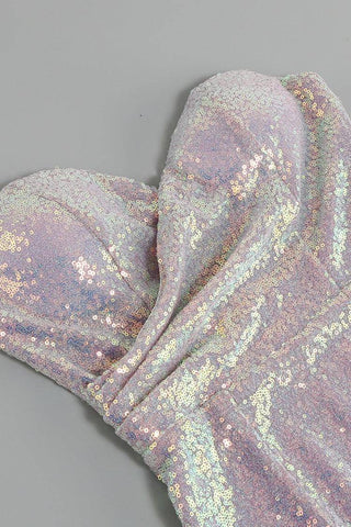 Alice Purple Sequin Feather Bodycon Dress