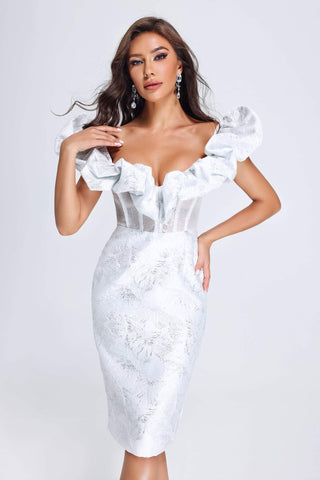 Melany Jacquard Midi Dress