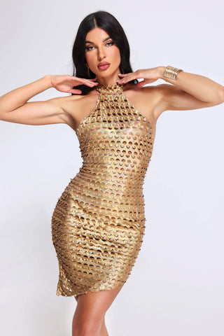 Taaliyah Halterneck Mini Dress