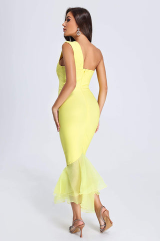 Quisha One Shoulder Midi Bandage Dress