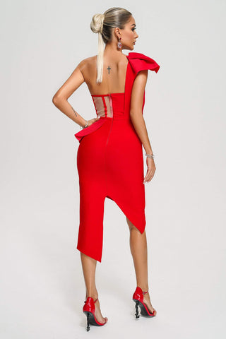 Spak One Shoulder Midi Dress