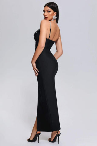 Gini Diamonate Slit Maxi Bandage Dress