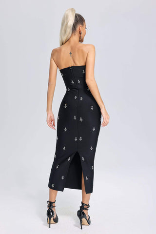 Samiya Strapless Midi Bandage Dress