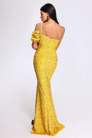 Tianna One Soulder Sequin Maxi Dress