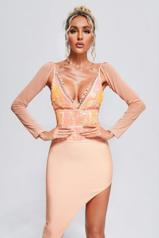 Deilyuh Sequin Midi Bandage Dress