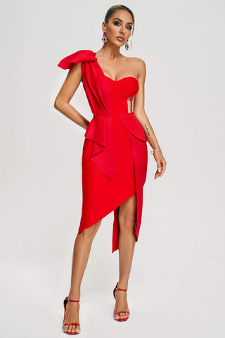 Spak One Shoulder Midi Dress