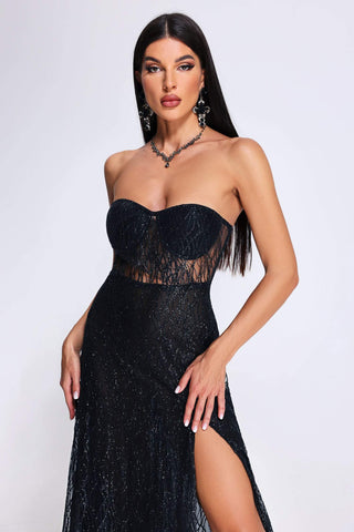 Raen Slit Maxi Mesh Dress