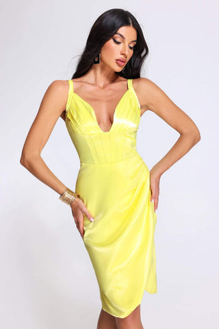 Cereda Chocolate Satin Mini Dress