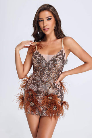 Chloie Feather Mini Dress