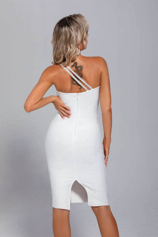 Madison White One Shoulder Bandage Dress