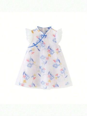 mini bala Mini Bala Cheongsam Dress Girls' Dress Princess Dress Baby National Style Hanfu Children's Wear