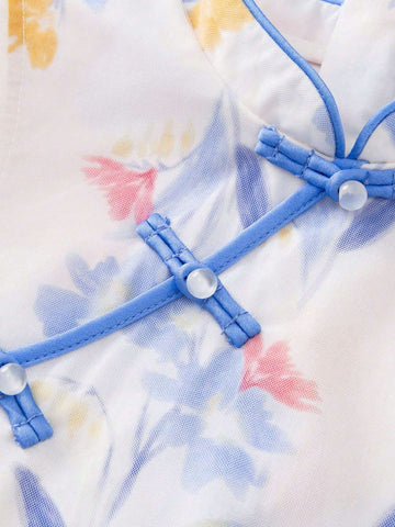 mini bala Mini Bala Cheongsam Dress Girls' Dress Princess Dress Baby National Style Hanfu Children's Wear