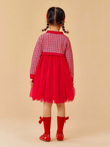 mini bala Mini Bala Girls Dress Sweet And Fashionable Mesh Splicing Children's Princess Dress