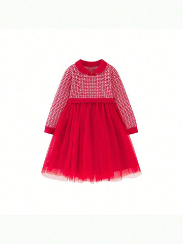 mini bala Mini Bala Girls Dress Sweet And Fashionable Mesh Splicing Children's Princess Dress