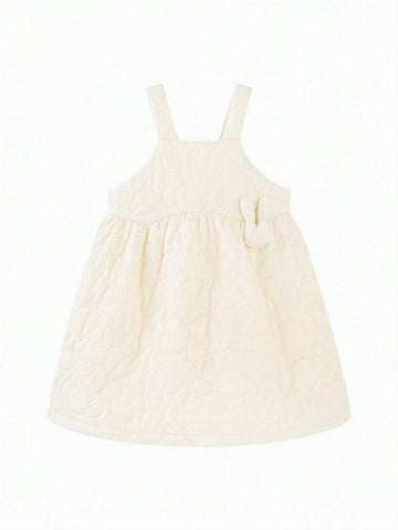 Mini Bala Girls' Padded Suspender Dress Comfortable Sweet Layered Look For Winter 2024