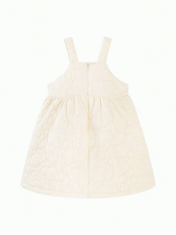 Mini Bala Girls' Padded Suspender Dress Comfortable Sweet Layered Look For Winter 2024