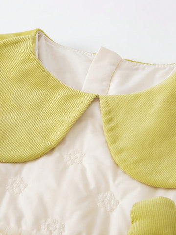 Mini Bala Girls' Sweet A-Line Dress Fall/Winter Princess Dress With Puff Sleeves