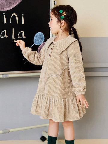 Mini Bala Young Girls College Style Lapel Dress