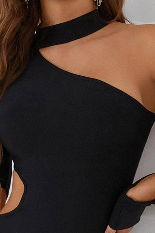 Sadie Black Hollow Long Sleeve Dress