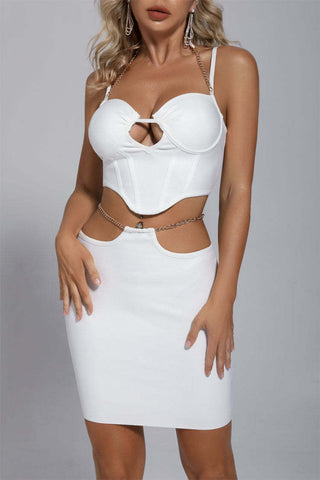 Leia White Sleeveless Bandage Set