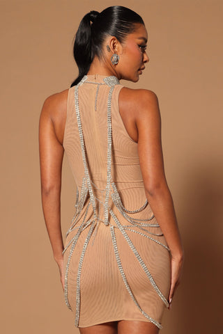 Always Sparkling Embellished Mini Dress