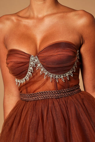 Kate Embellished High Low Tulle Dress