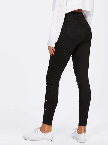 High Stretch Pearl Beaded Jeans