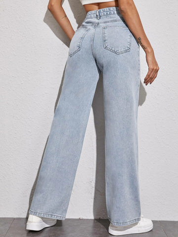 Solid Baggy Jeans