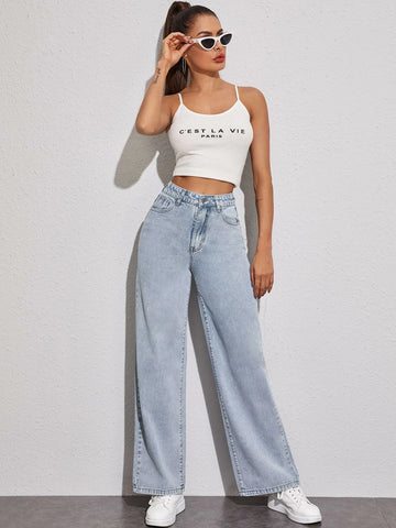 Solid Baggy Jeans