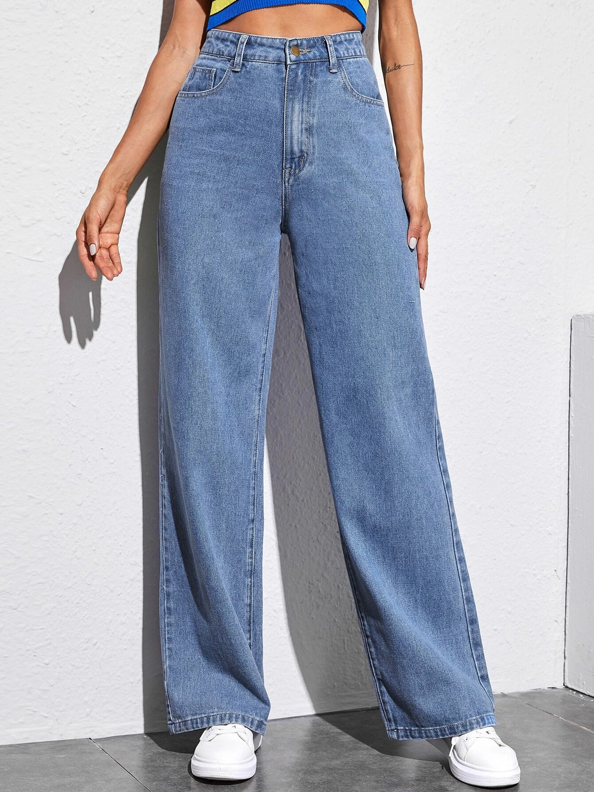 Solid Baggy Jeans