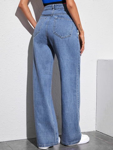 Solid Baggy Jeans