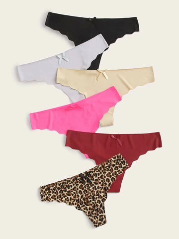 6pack Leopard Scallop Panty Set