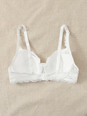 Floral Lace Solid Bra
