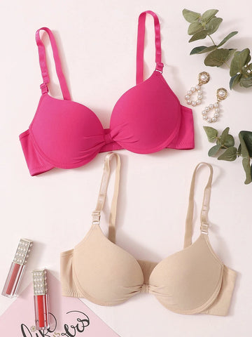 2pack Adjustable Strap Underwire Bra Set