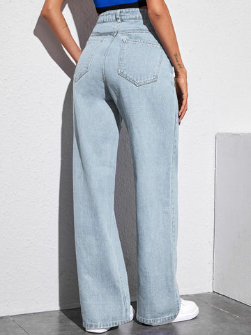 Solid Baggy Jeans