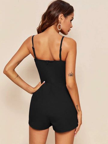 BAE Surplice Neck Wrap Hanky Hem Slip Romper