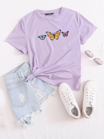 EZwear Butterfly Print Top