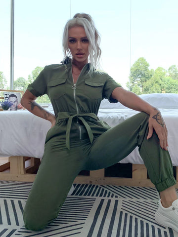 Eilly Bazar Flap Pocket Knot Front Jumpsuit