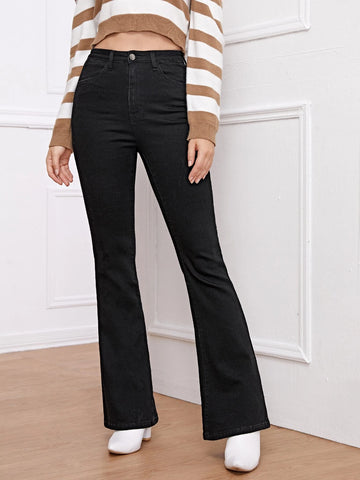 High Waist Flare Leg Jeans