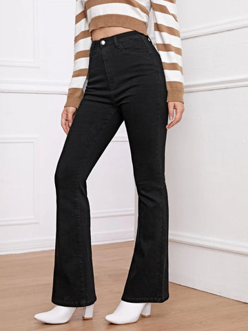 High Waist Flare Leg Jeans