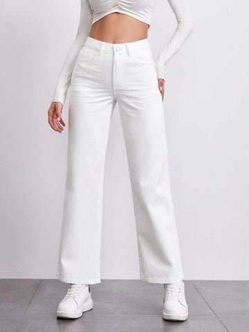 High Waist Straight Leg Jeans
