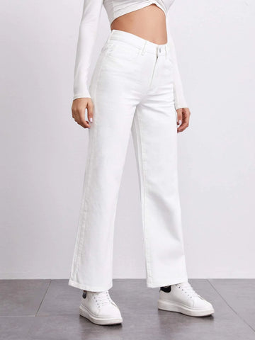 High Waist Straight Leg Jeans