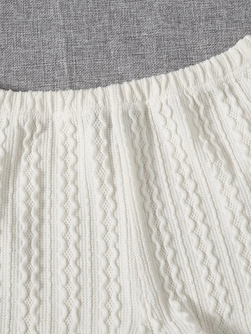 EZwear Solid Elastic Waist Shorts