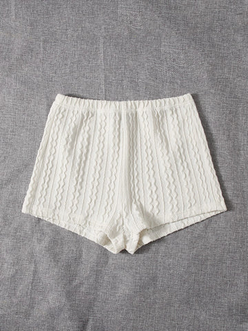 EZwear Solid Elastic Waist Shorts