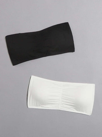 2pack Ruched Bandeau Bra Set