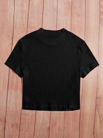 EZwear Solid Rib-knit Tee