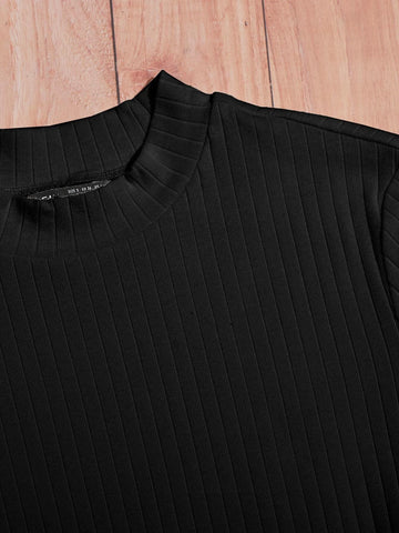 EZwear Solid Rib-knit Tee