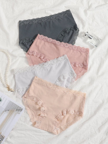 4pack Lace Trim Panty Set